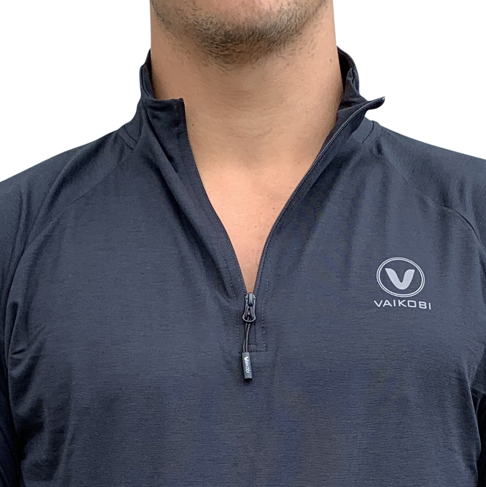 VK-245: UV L/S ZIP UV TOP - vaikobi_zip_top_charcoal_f3_1_.jpg