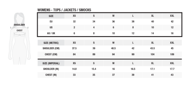 zhik womens jacket size chart.png