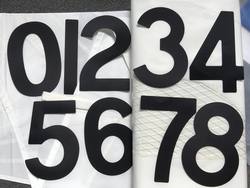 Open Skiff (BIC) Sail Numbers  BLACK 230mm